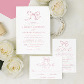 Elegant Roos Roze Bow Fotobruiloft Save The Date