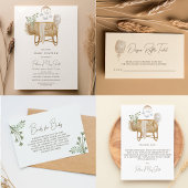 Rustieke Boho Baby Cot Baby shower Dank u Briefkaart