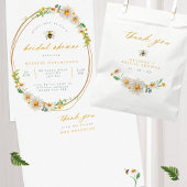 Elegant Bee and Daisies Bridal Shower Invitation Kaart