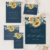 Rustieke Zonnebloem Waterverf Script Vrijgezellenf Kaart