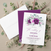 Elegante rustieke Paarse blos bloemenbruiloft prog (Personaliseer deze collectie van deze onafhankelijke maker. Test)