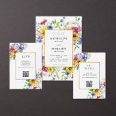 Elegante rustieke zomer bloemenbruiloft kaart (Personaliseer de collectie van deze zelfstandige maker.)