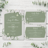 Elegant Botanical Wrap | Sage Green Belly Band Uitnodigingen Wikkel (Personaliseer de collectie van deze zelfstandige maker.)