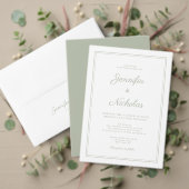 Modern Elegant Script Sage Groene Bruiloft RSVP Ka (Personaliseer deze collectie van deze onafhankelijke maker. Test)