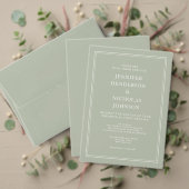 Begroting Elegant Formal Sage Green Wedding Invite (Personaliseer deze collectie van deze onafhankelijke maker. Test)