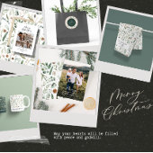 Moderne minimum 5 foto nieuw jaar manuscriptfamili feestdagenkaart