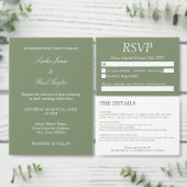 Sage Green Save the Date Square Paper Onderzetter (Personaliseer de collectie van deze zelfstandige maker.)