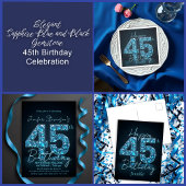 Sapphire Blue en Black Edelsteen 45e verjaardag Servet