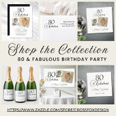80 and Fabulous 80th Birthday Black Script Vierkante Sticker