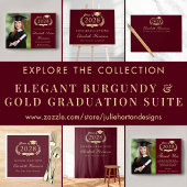 Elegant Script Bourgondië rood goud Afstuderen Papieren Bekers