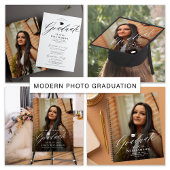 Moderne foto overlay script graduatie party kaart