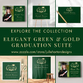 Elegante foto Groen Goud Afstuderen Dank u Briefkaart