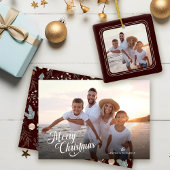 Kerstscript Volledige foto Boho Greenery Bericht Feestdagenkaart