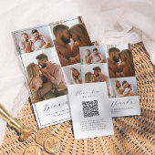 Elegant Script Minimale Foto QR Code Bruiloft RSVP Informatiekaartje