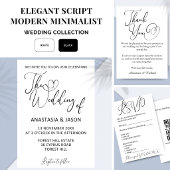 Elegant Script Modern Minimalist Weddenschap Bedankkaart
