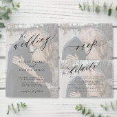 Budget QR code foto elegant bruiloft Uitnodiging (Personaliseer de collectie van deze zelfstandige maker.)