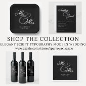 Elegante minimale heer en mevrouw bruiloft servett servet