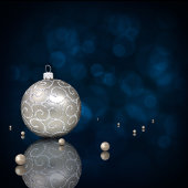 Elegant Silver Glitter Ornament - Poster