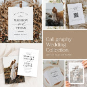 Elegant Simple Calligraphy Wedding Informatiekaartje