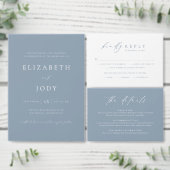 Elegant Dusty Blue Photo Wedding Save the Date (Personaliseer de collectie van deze zelfstandige maker.)