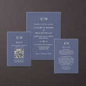 Elegante Eenvoudige Toekomst Dusk met Monogram Tro Informatiekaartje (Personaliseer de collectie van deze zelfstandige maker.)