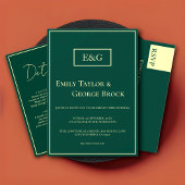 Elegant Simple Green Gold Modern Vrijgezellenfeest Kaart