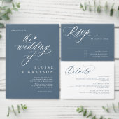 Elegant Simple Minimalist Modern Wedding All In One Uitnodiging (Personaliseer de collectie van deze zelfstandige maker.)
