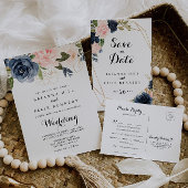 Elegant Winter Floral Calligraphy Return Address Etiket