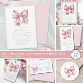 Roze Bow Meisje Baby shower All In One Uitnodiging