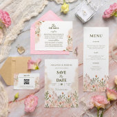 Elegant Waterverf Wildflower Wedding Uitnodiging