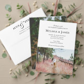 Eenvoudig Elegant Script Foto Repetitie Diner Kaart (Personaliseer deze collectie van deze onafhankelijke maker. Test)