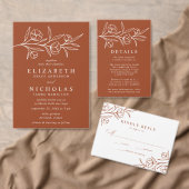 Schetste Terracotta Bloemen Fotobruiloft Gastenboek (Personaliseer de collectie van deze zelfstandige maker.)