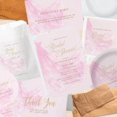 Elegant Zacht Roze Trouwjurk Vrijgezellenfeest Bedankkaart