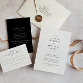 Elegante minimale zwart-wit bruiloft cadeaulabel