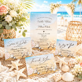 Tropisch strand bruiloft Starfish Bedankt Briefkaart