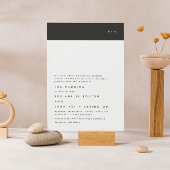 Eenvoudig modern zwart Stripe Monogram Weddenschap Kaart