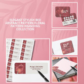 Elegante Retro Stijlvolle Rode Abstract Nails Arti Visitekaartje