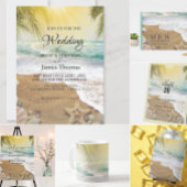 Elegant zonneschijn en blauw oceaanstrand kaart