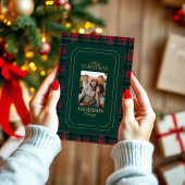 Elegant Tartan Plaid Family elegant Christmas Etiket