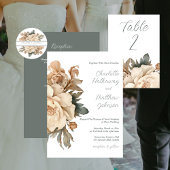 Elegante taupe met groene bloemenbruiloft ronde sticker