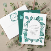 Elegant Blauwgroen groen laat trouwceremonie Programmakaart (Personaliseer deze collectie van deze onafhankelijke maker. Test)