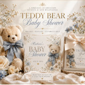 Beige Neutrale Teddybeer Label Bedankt