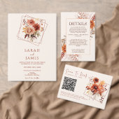 Boho Terracotta Herfst Diner Bloemen Boeket Bruilo Menu (Personaliseer de collectie van deze zelfstandige maker.)