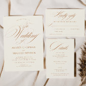 Terracotta Kalligrafie Trouwstoel Grafiek Poster