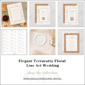 Elegant Terracotta Wedding QR Code Gelieve te bean RSVP Kaartje
