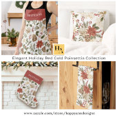 Elegant kerstpunsettia retouradres etiket