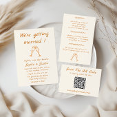 Elegante Minimalistische Trouw RSVP QR Code Kaart
