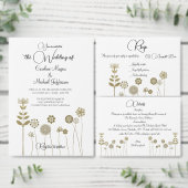 Elegante tijdloze zachte gouden bloemen minimalism ornament (Personaliseer de collectie van deze zelfstandige maker.)