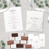 Elegant Delicate Romantic Calligraphy Burgundy Red Save The Date