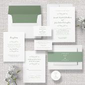 Elegant Wedding Modern Ceremony Program Sage Green Handwaaier